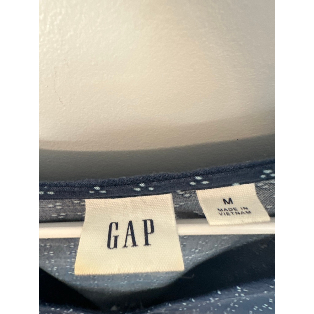 Women's GAP Blue White Polka Dot Short Sleeve Mini Dress - Picture 3 of 4